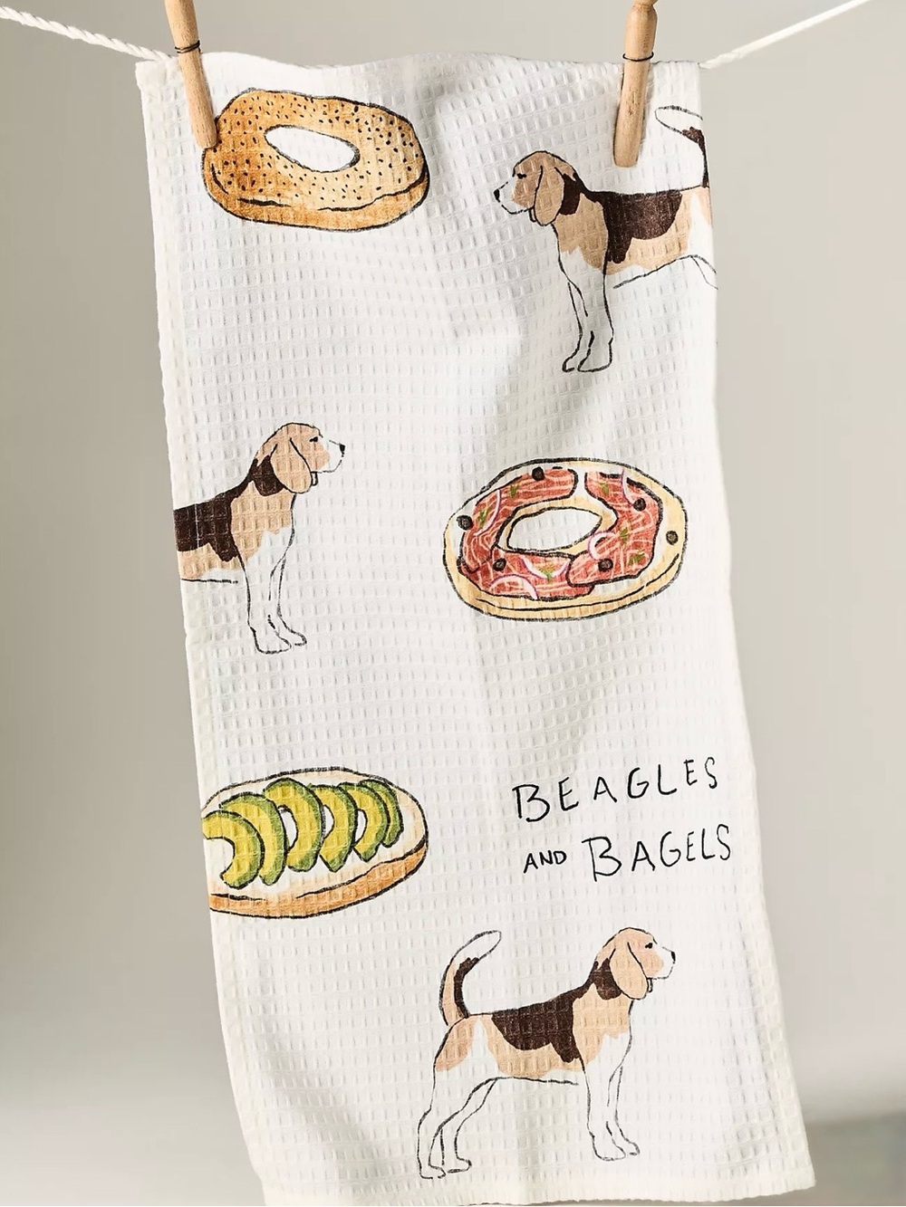 Anthropologie Beagles and Bagels Bar Towel